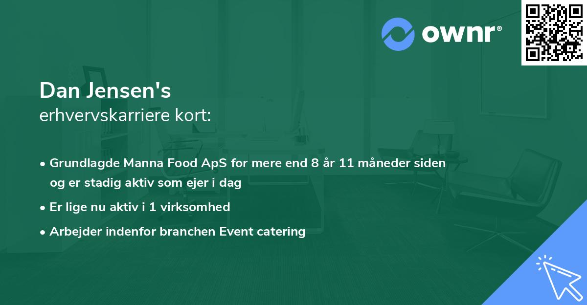 Dan Jensen's erhvervskarriere kort