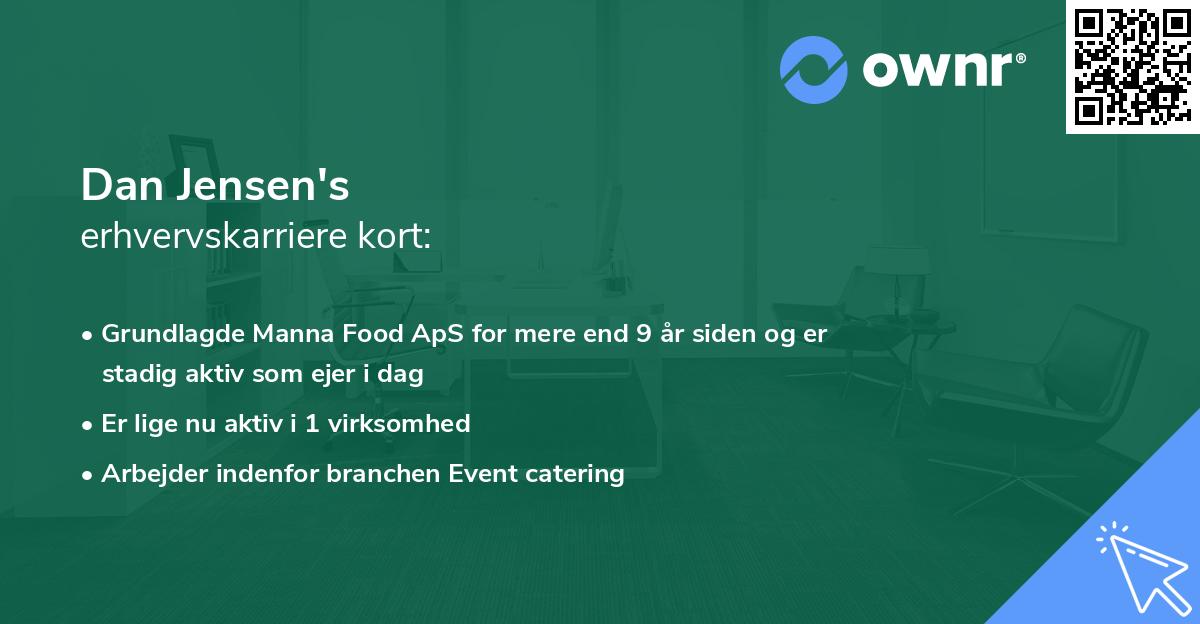 Dan Jensen's erhvervskarriere kort