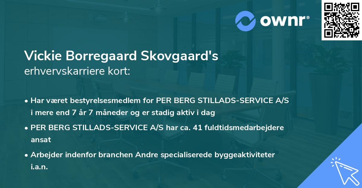 Vickie Borregaard Skovgaard's erhvervskarriere kort