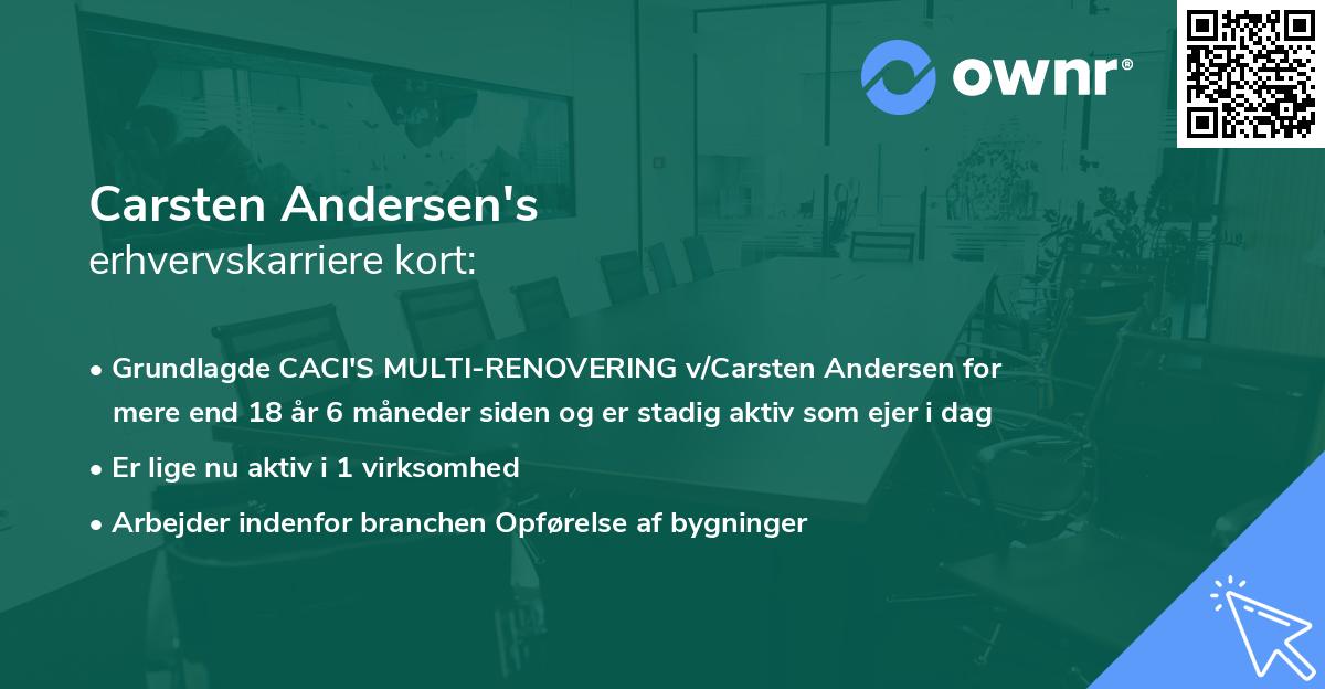 Carsten Andersen's erhvervskarriere kort