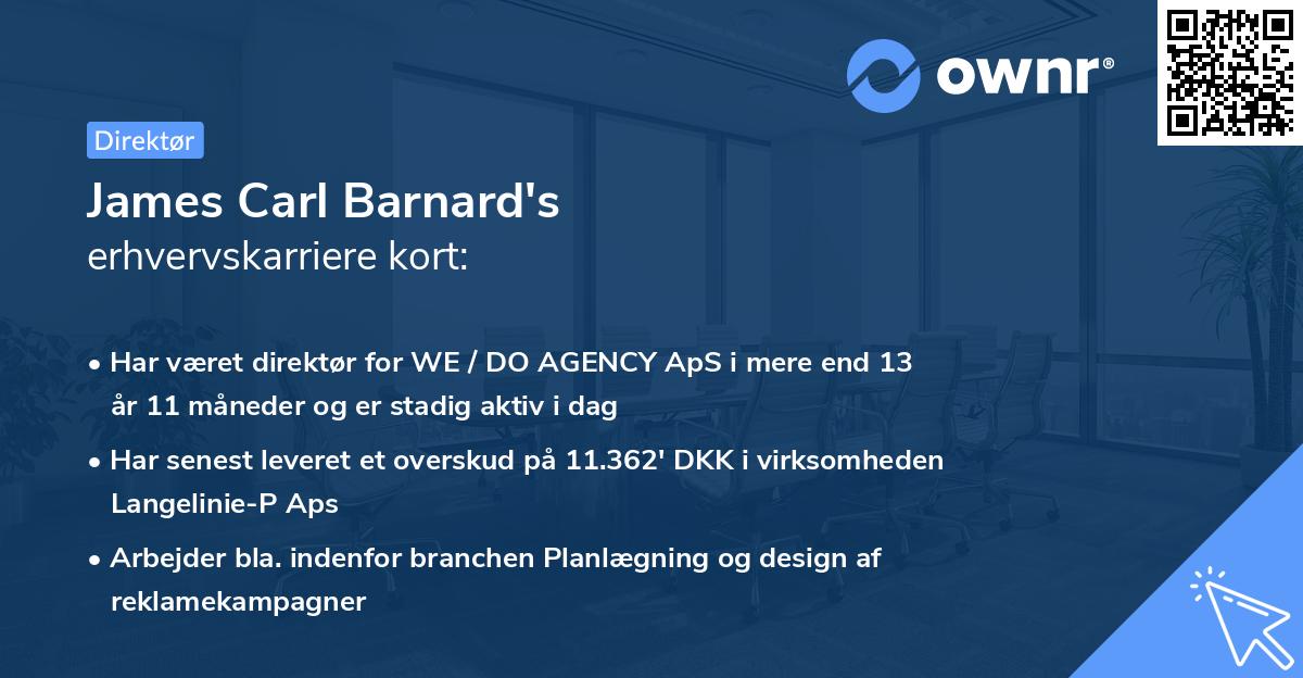 James Carl Barnard's erhvervskarriere kort