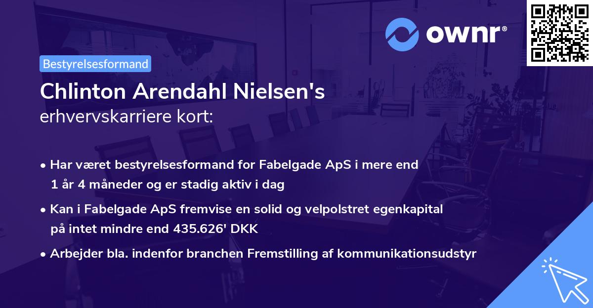 Chlinton Arendahl Nielsen's erhvervskarriere kort