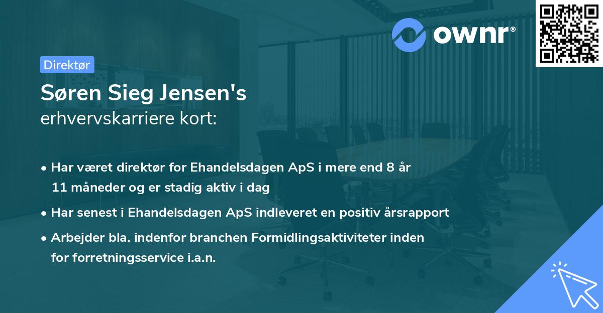Søren Sieg Jensen's erhvervskarriere kort