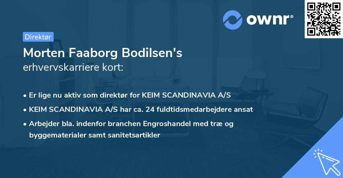 Morten Faaborg Bodilsen's erhvervskarriere kort