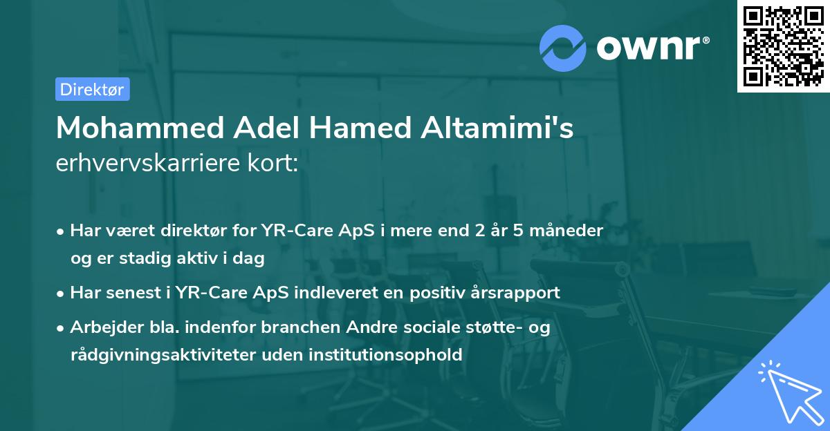 Mohammed Adel Hamed Altamimi's erhvervskarriere kort