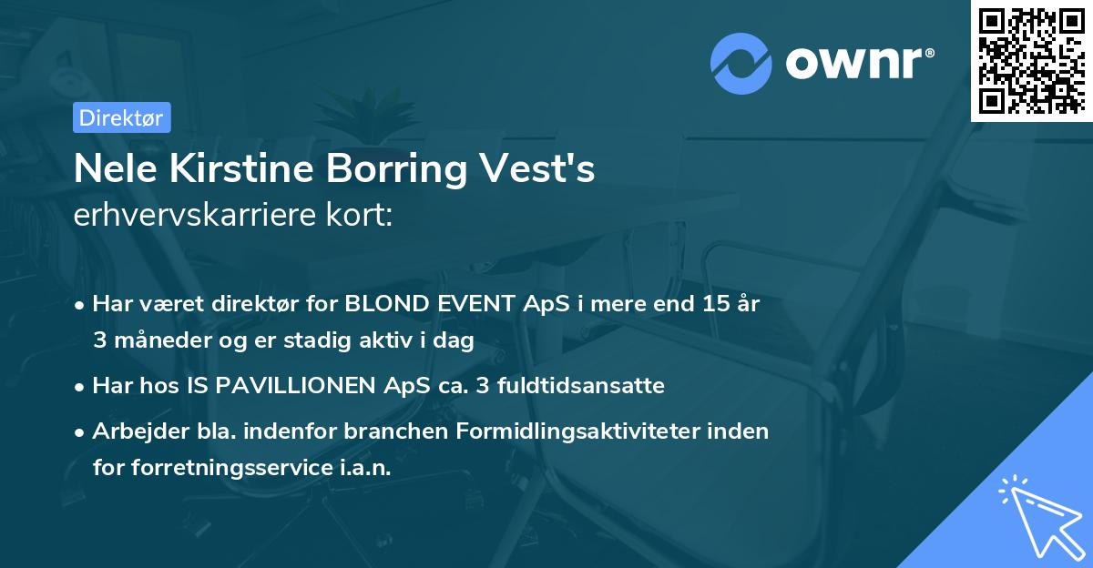 Nele Kirstine Borring Vest's erhvervskarriere kort