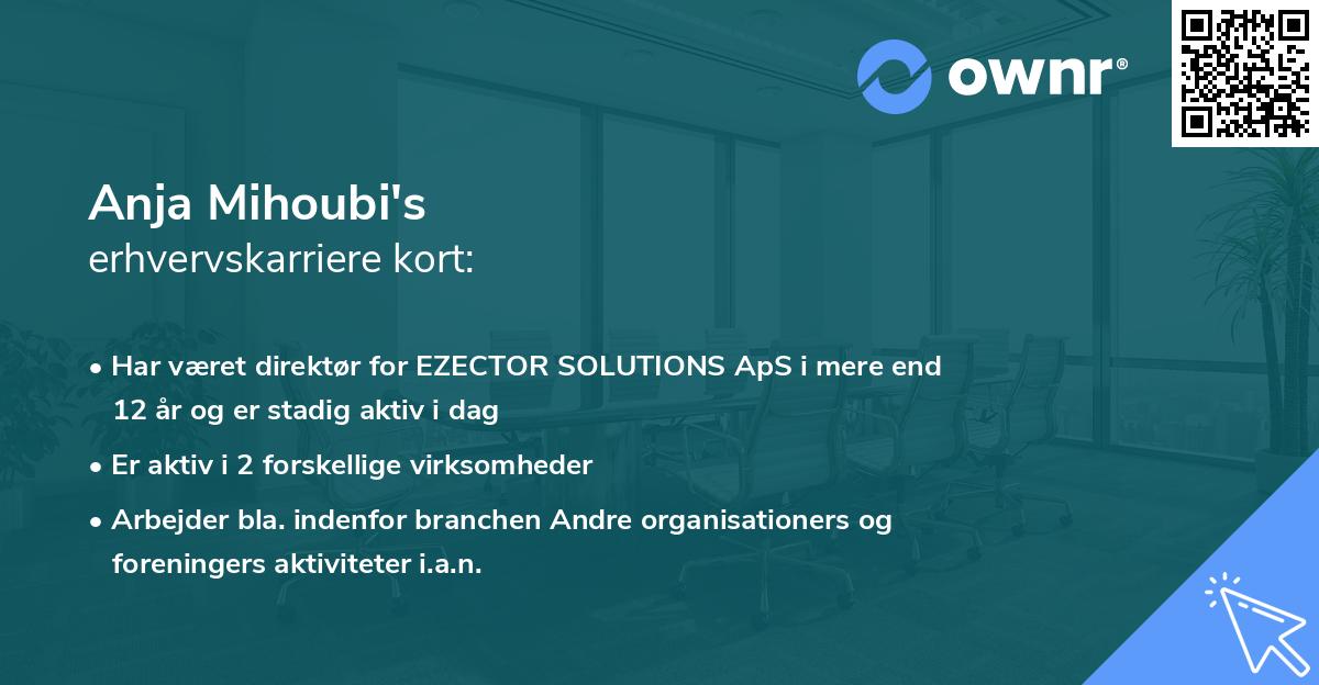 Anja Mihoubi's erhvervskarriere kort