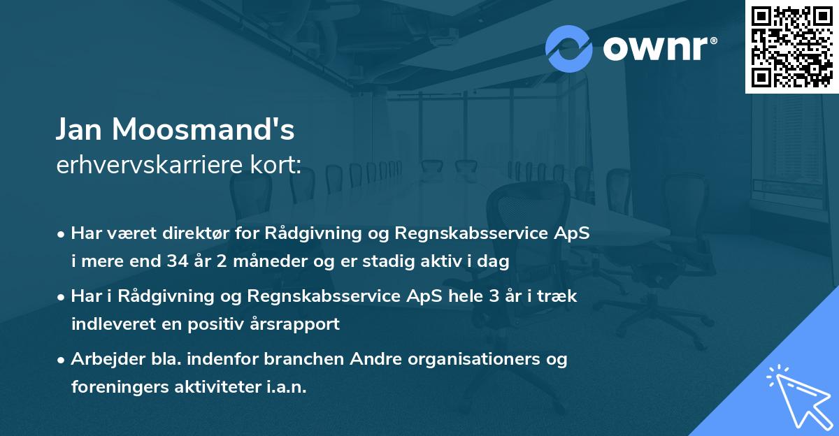 Jan Moosmand's erhvervskarriere kort