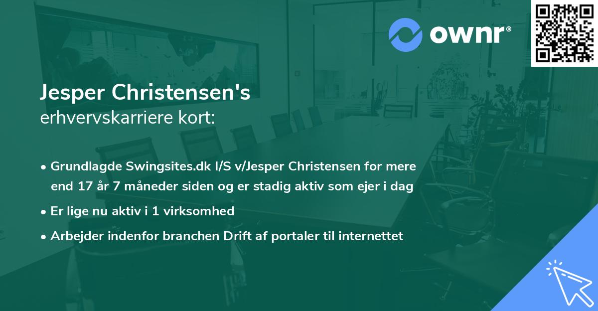 Jesper Christensen's erhvervskarriere kort