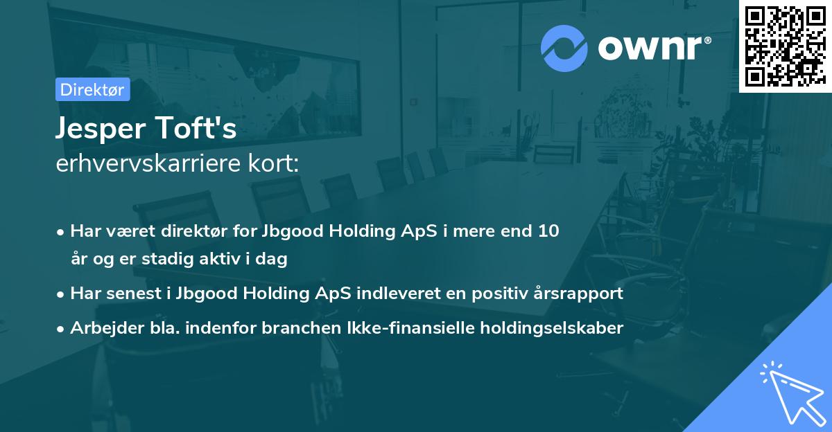 Jesper Toft's erhvervskarriere kort