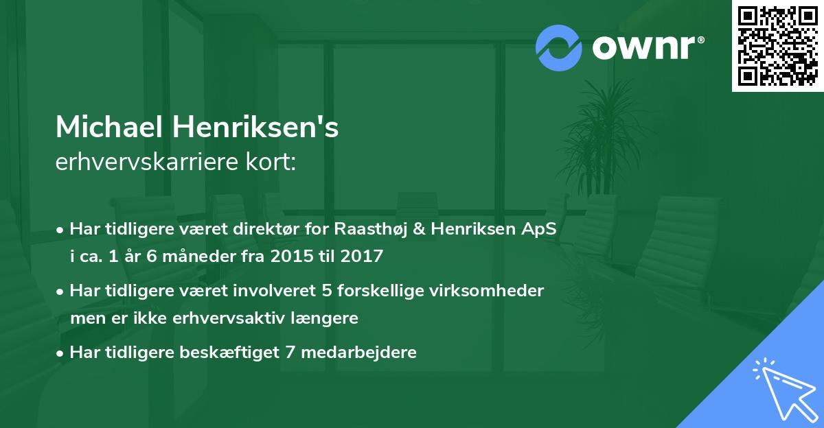 Michael Henriksen's erhvervskarriere kort