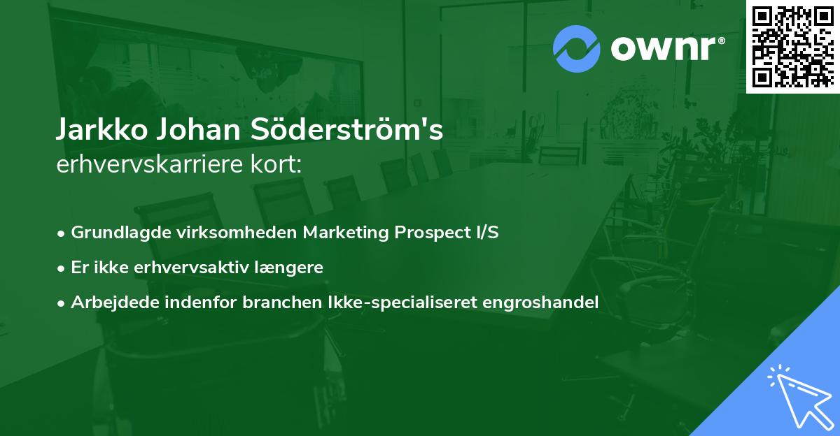 Jarkko Johan Söderström's erhvervskarriere kort