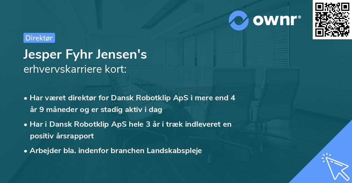 Jesper Fyhr Jensen's erhvervskarriere kort