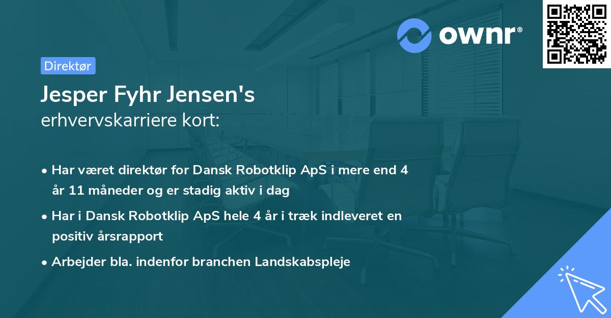 Jesper Fyhr Jensen's erhvervskarriere kort