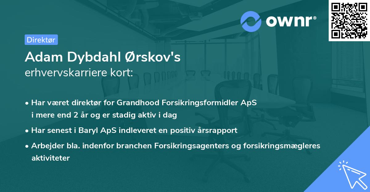 Adam Dybdahl Ørskov's erhvervskarriere kort