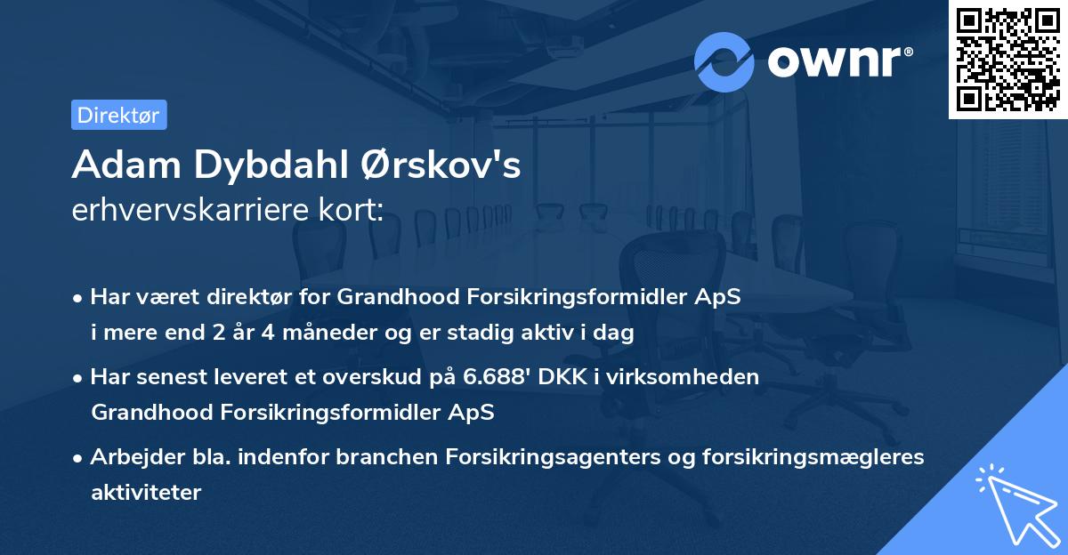 Adam Dybdahl Ørskov's erhvervskarriere kort