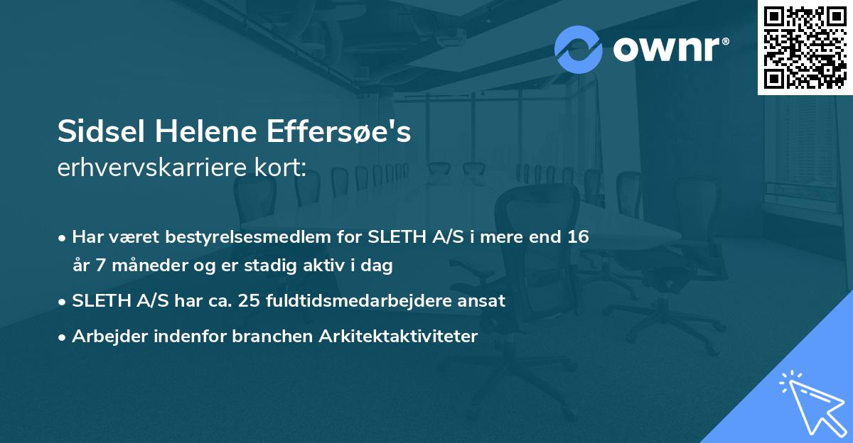 Sidsel Helene Effersøe's erhvervskarriere kort