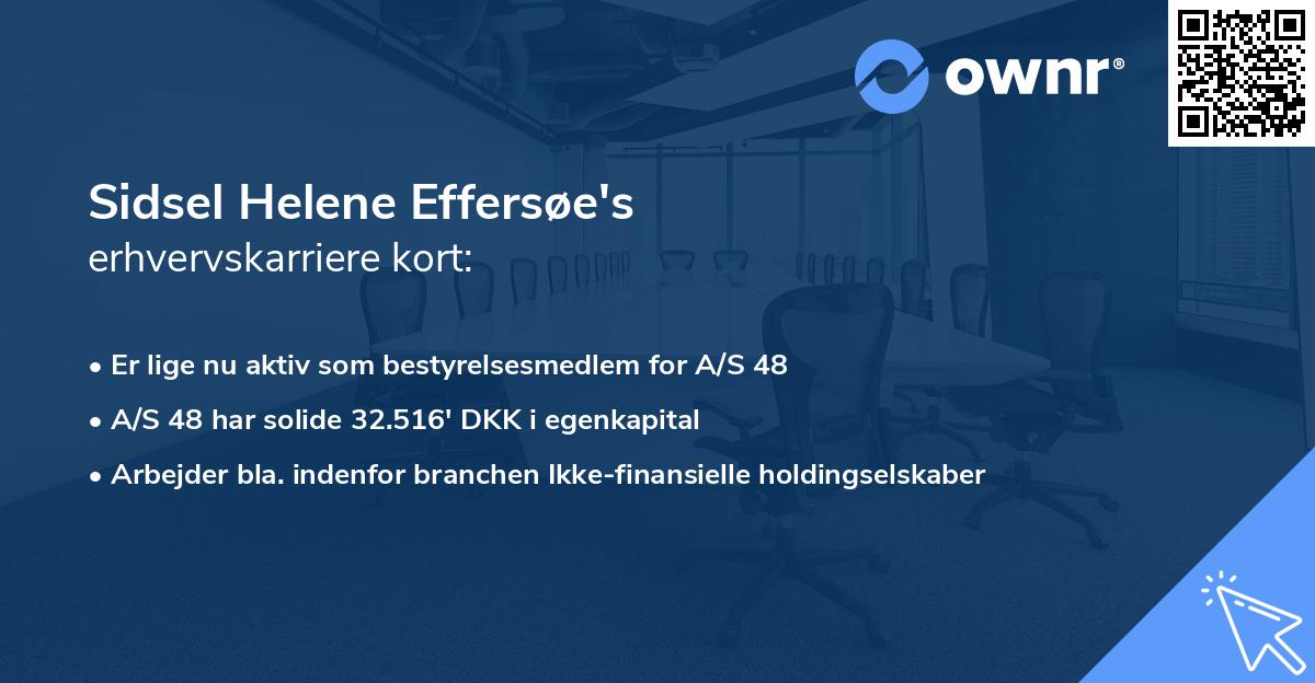 Sidsel Helene Effersøe's erhvervskarriere kort