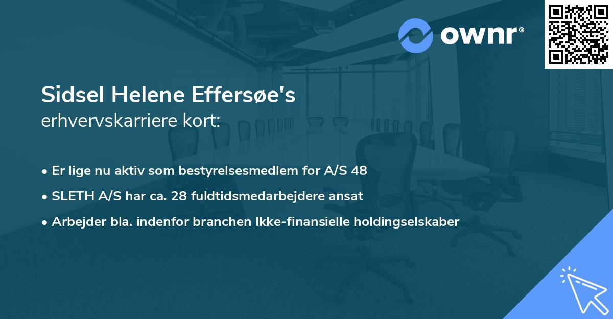 Sidsel Helene Effersøe's erhvervskarriere kort