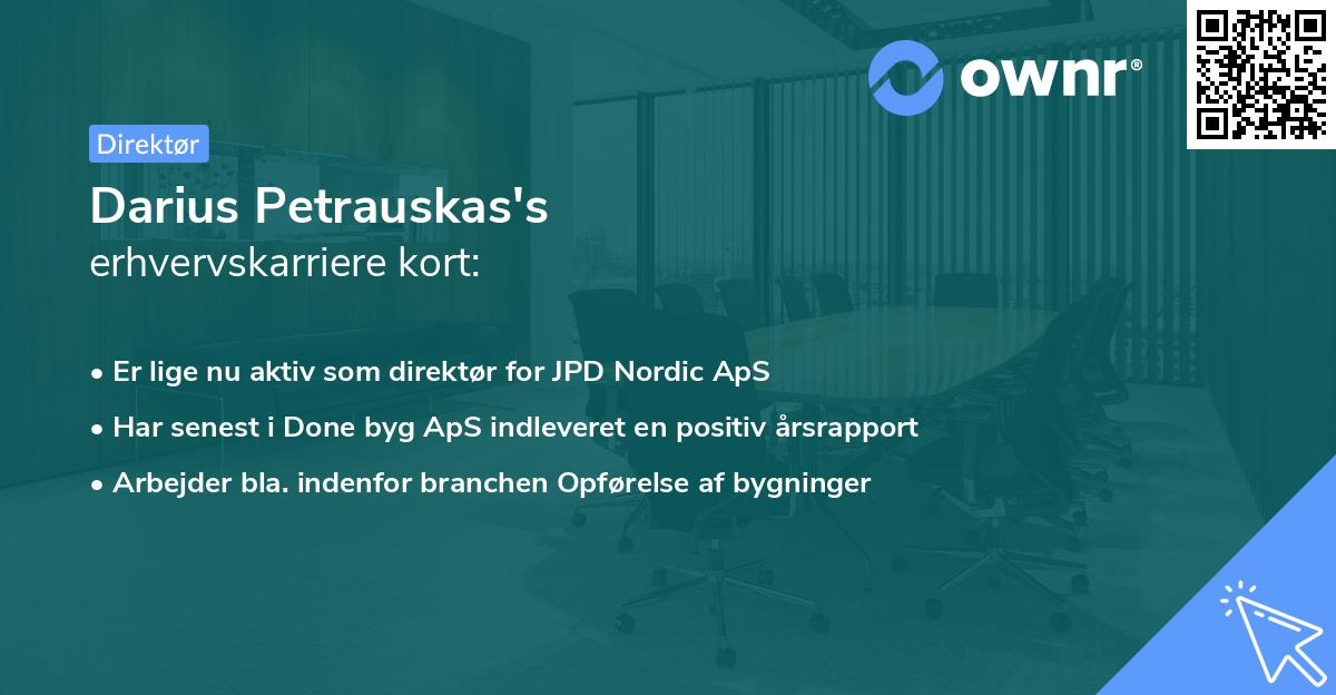 Darius Petrauskas's erhvervskarriere kort
