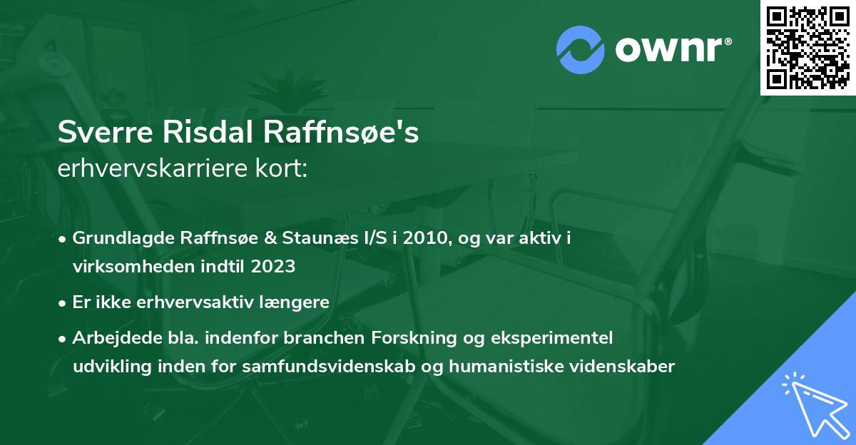 Sverre Risdal Raffnsøe's erhvervskarriere kort