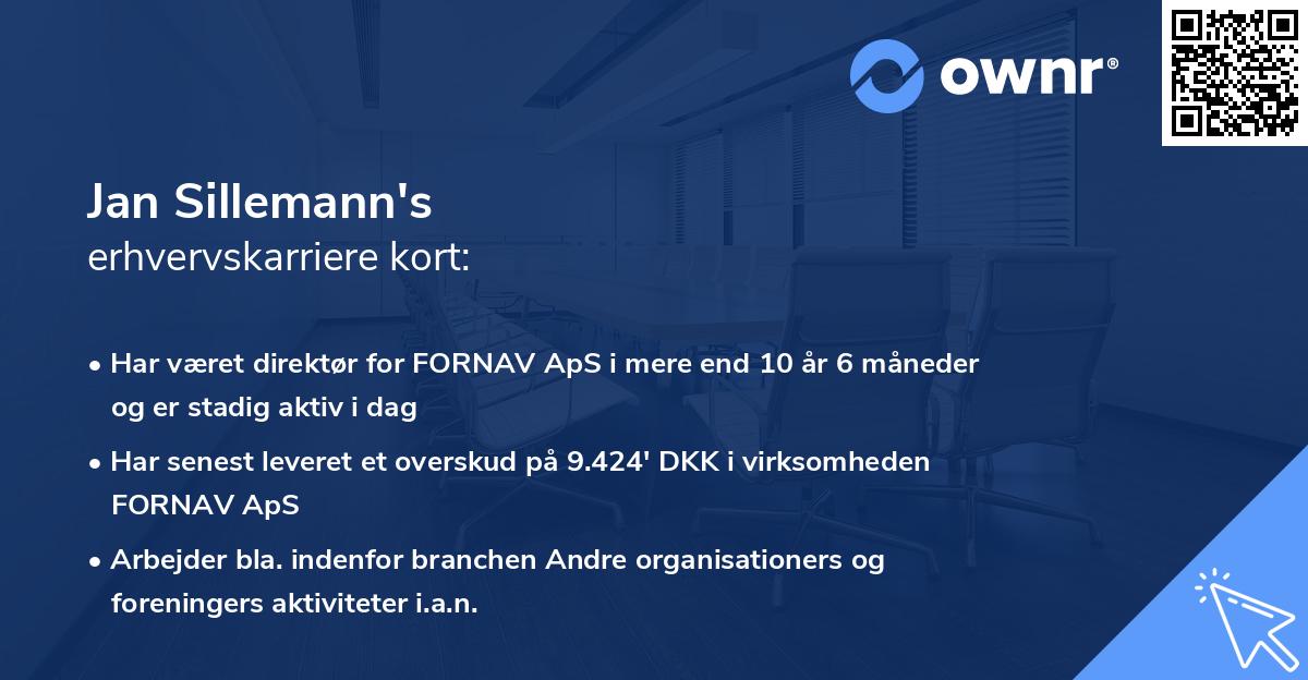 Jan Sillemann's erhvervskarriere kort