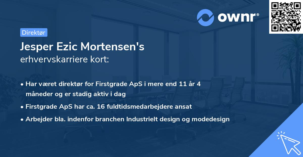 Jesper Ezic Mortensen's erhvervskarriere kort