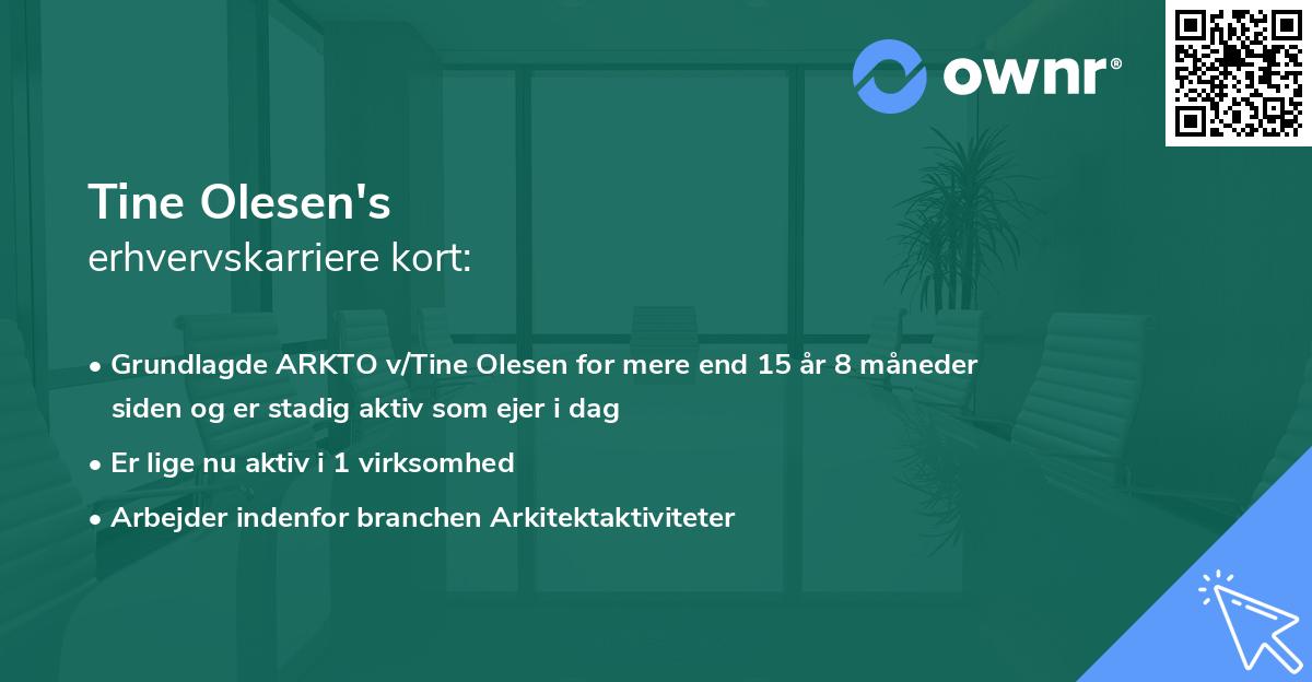 Tine Olesen's erhvervskarriere kort