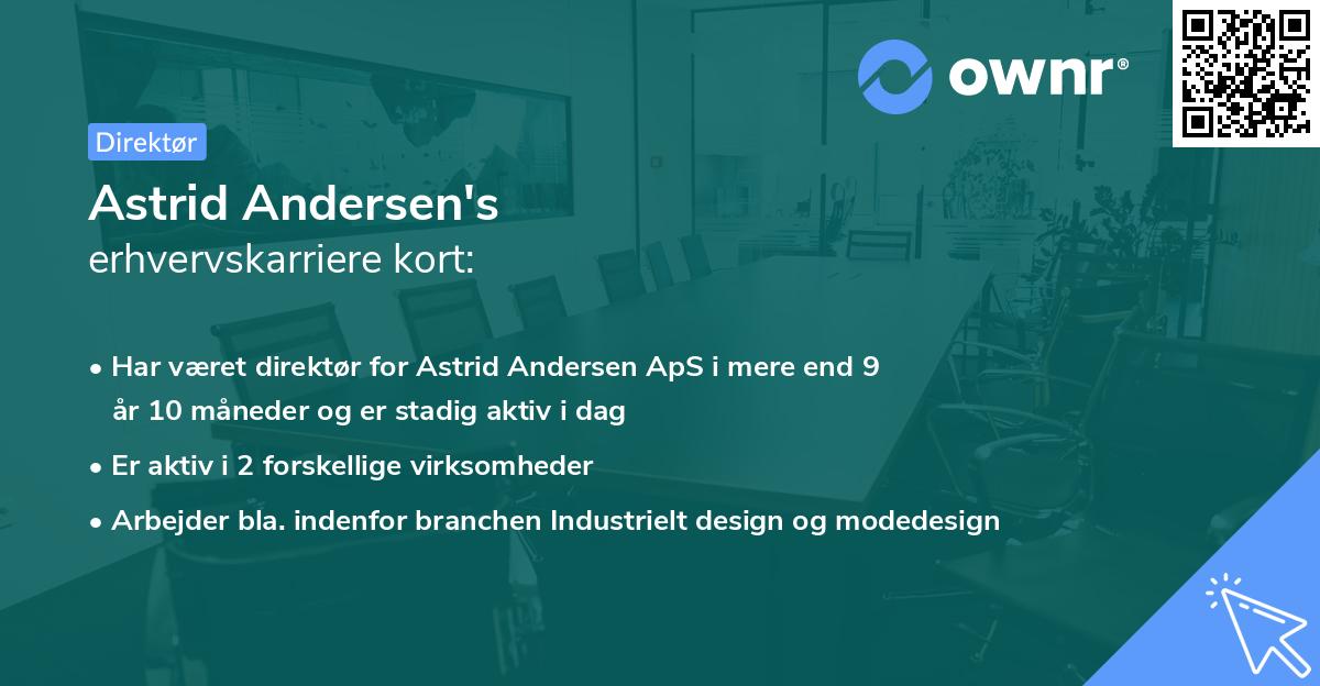 Astrid Andersen's erhvervskarriere kort