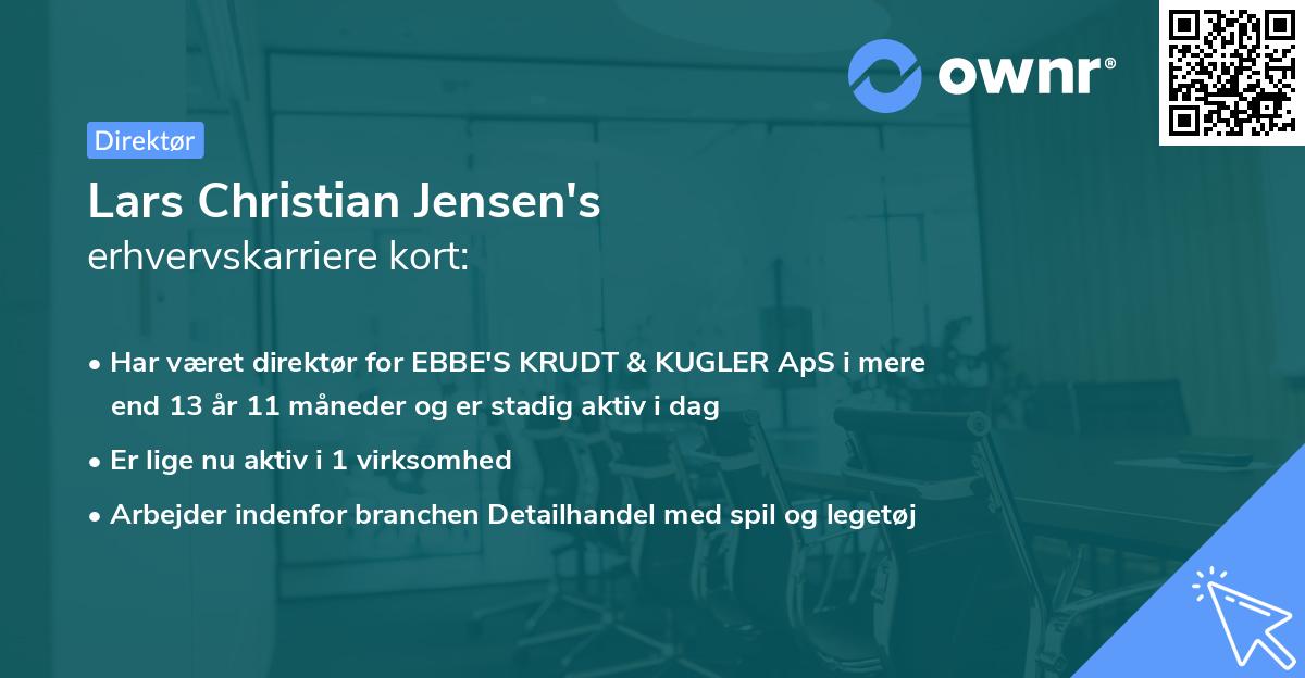 Lars Christian Jensen's erhvervskarriere kort