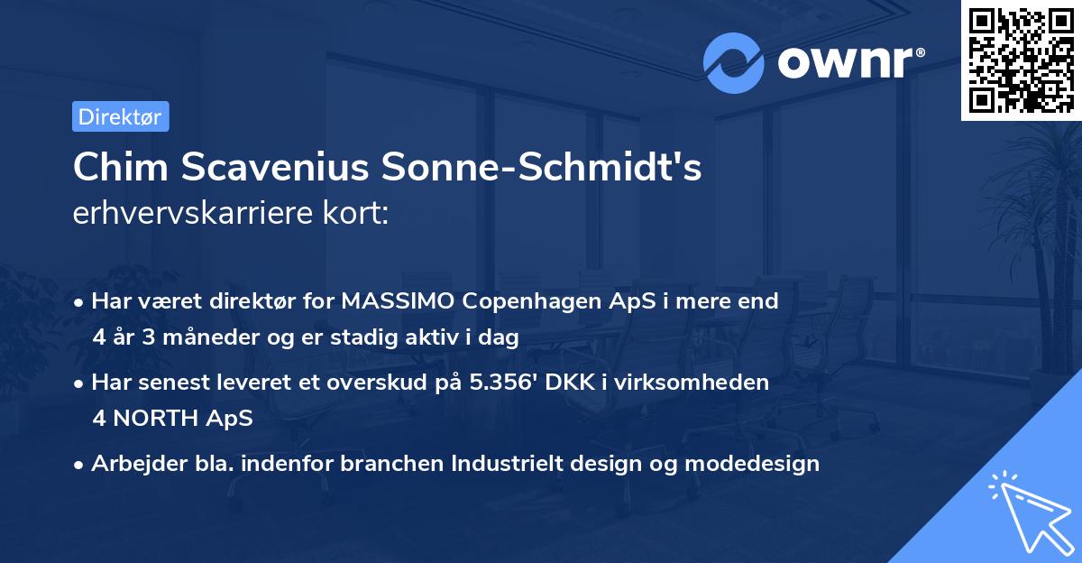 Chim Scavenius Sonne-Schmidt's erhvervskarriere kort