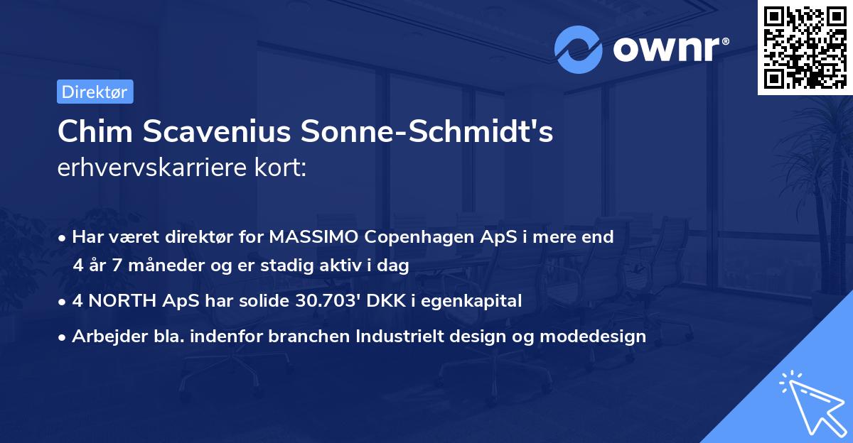 Chim Scavenius Sonne-Schmidt's erhvervskarriere kort