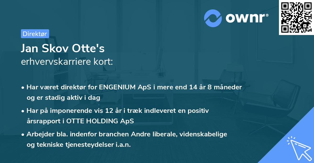 Jan Skov Otte's erhvervskarriere kort
