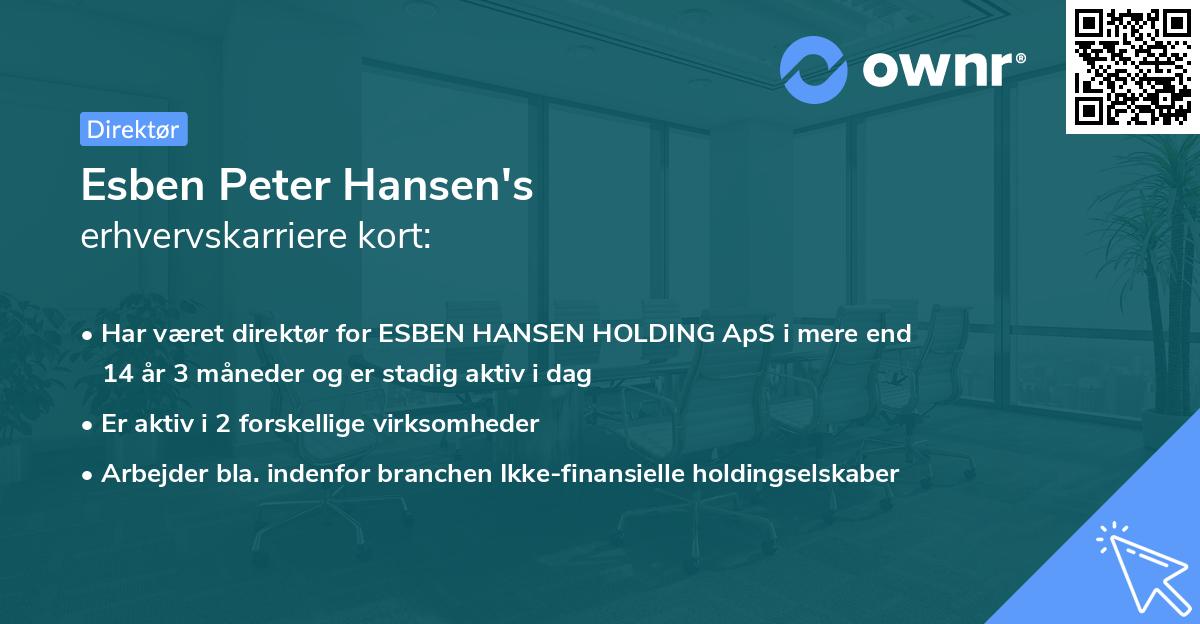 Esben Peter Hansen's erhvervskarriere kort