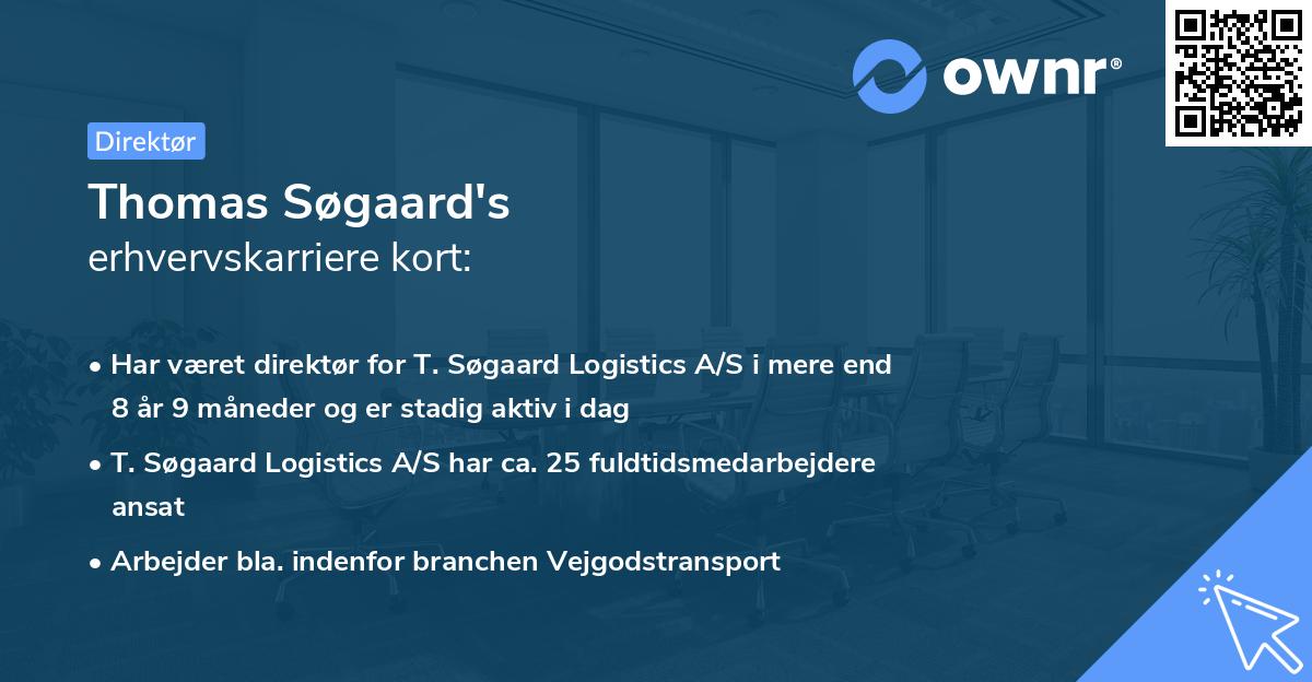 Thomas Søgaard's erhvervskarriere kort