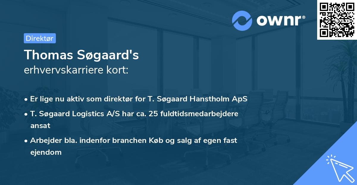 Thomas Søgaard's erhvervskarriere kort