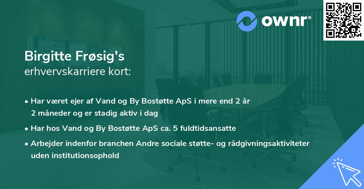 Birgitte Frøsig's erhvervskarriere kort