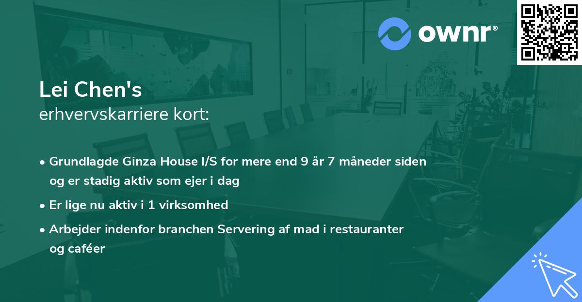 Lei Chen's erhvervskarriere kort