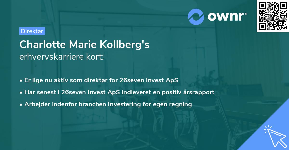 Charlotte Marie Kollberg's erhvervskarriere kort