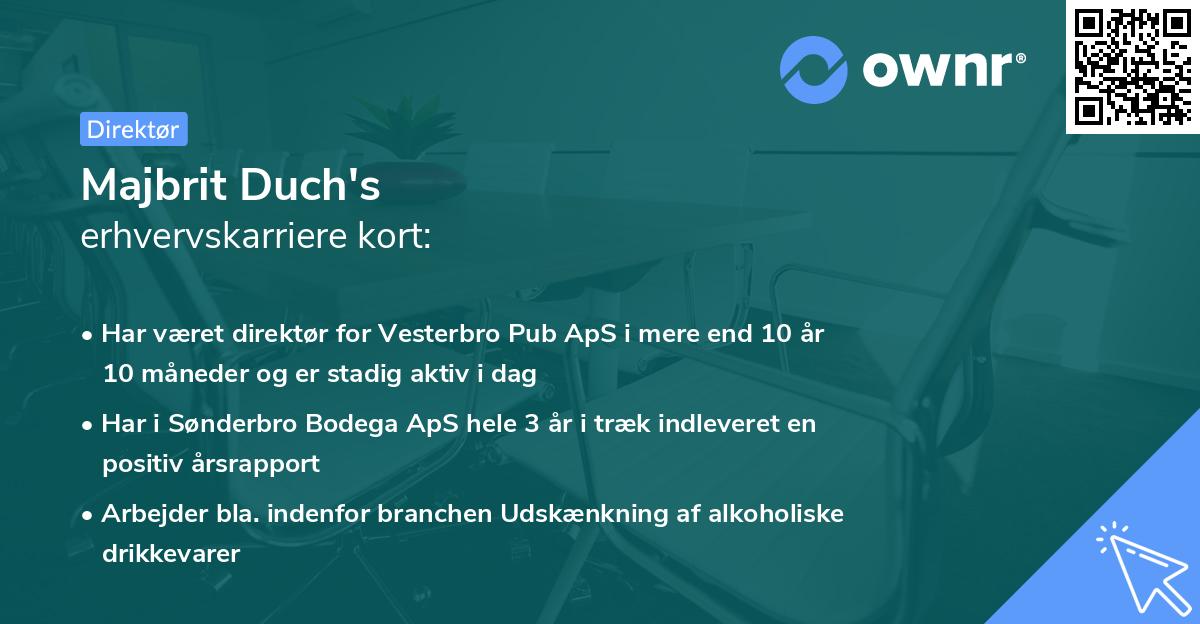 Majbrit Duch's erhvervskarriere kort