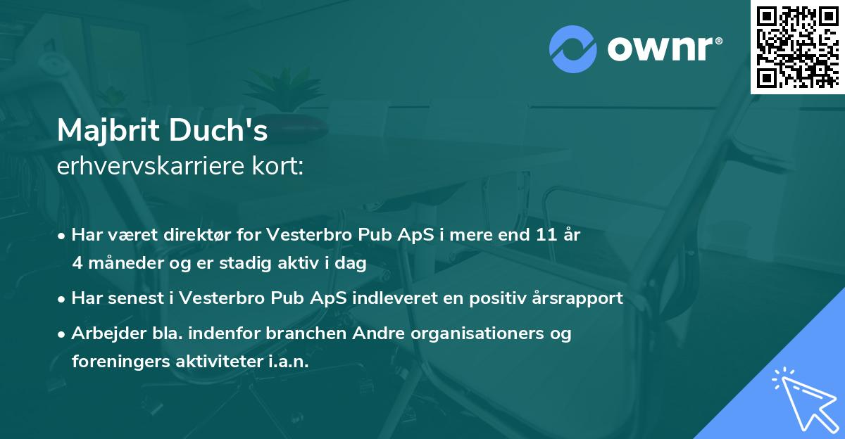Majbrit Duch's erhvervskarriere kort