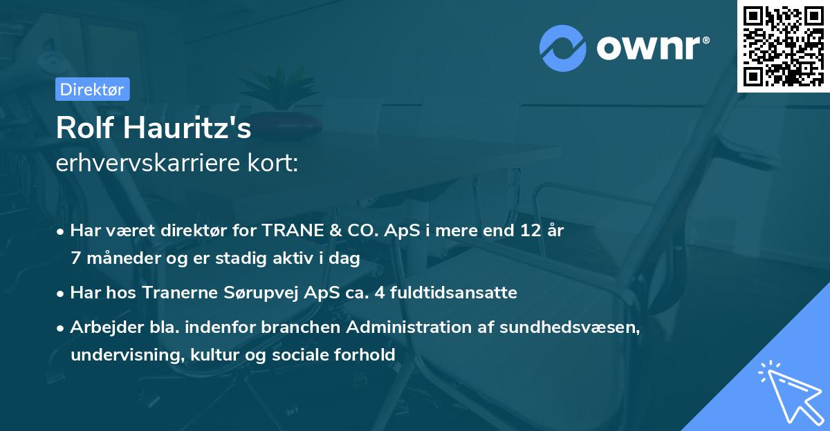 Rolf Hauritz's erhvervskarriere kort