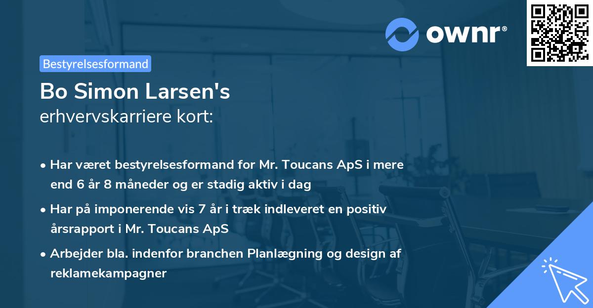 Bo Simon Larsen's erhvervskarriere kort