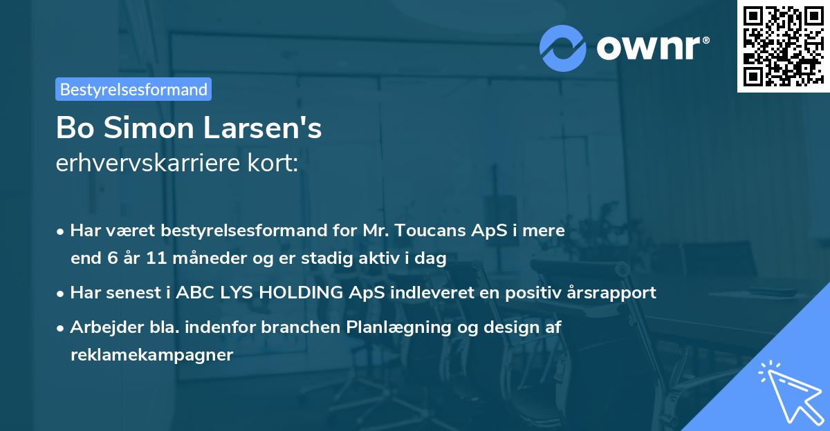 Bo Simon Larsen's erhvervskarriere kort