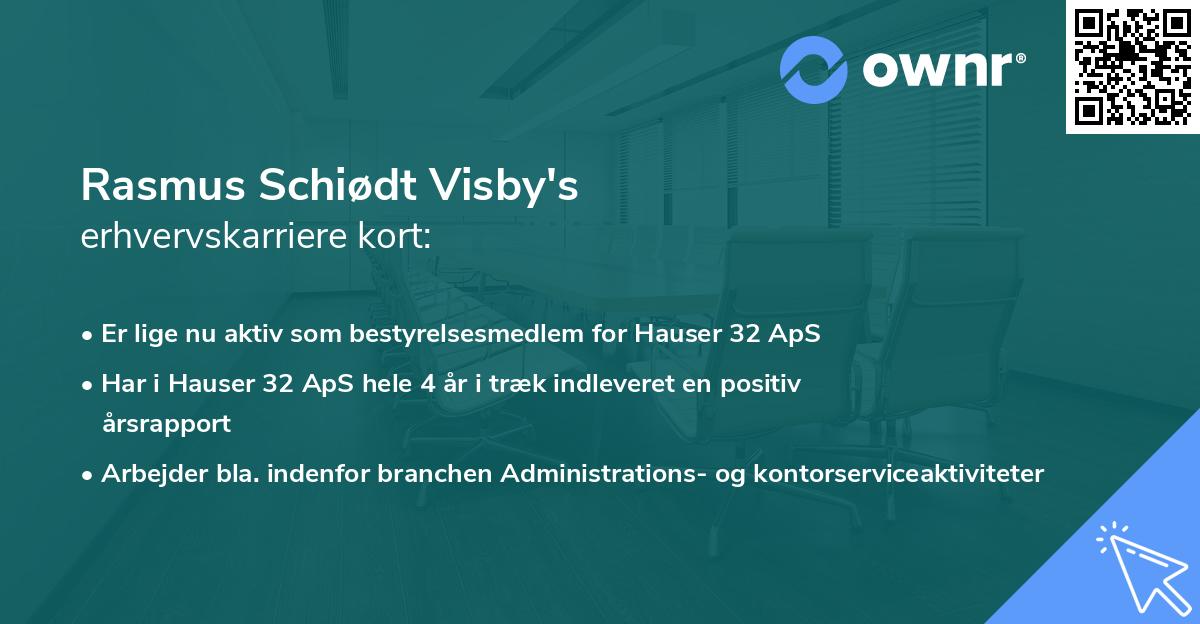 Rasmus Schiødt Visby's erhvervskarriere kort