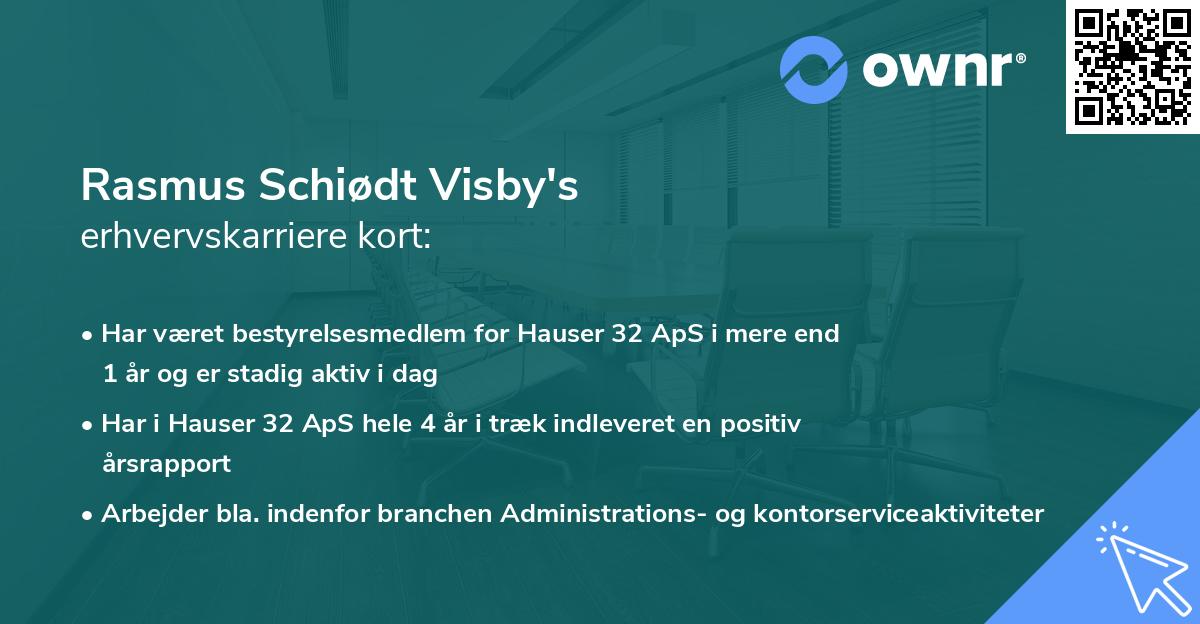 Rasmus Schiødt Visby's erhvervskarriere kort
