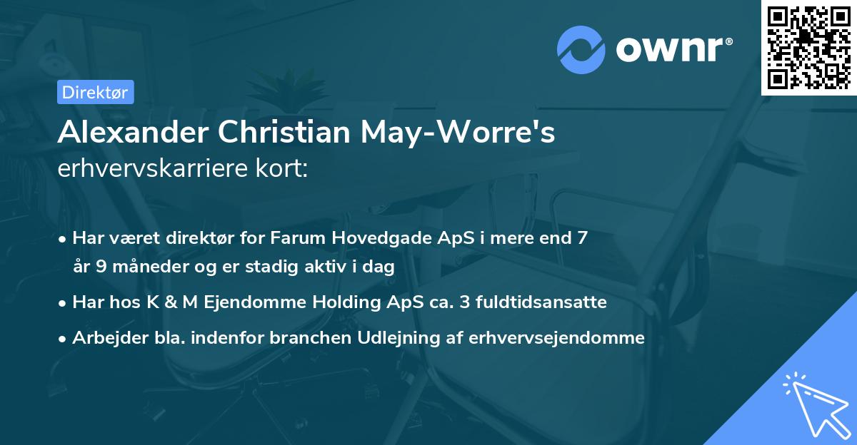 Alexander Christian May-Worre's erhvervskarriere kort