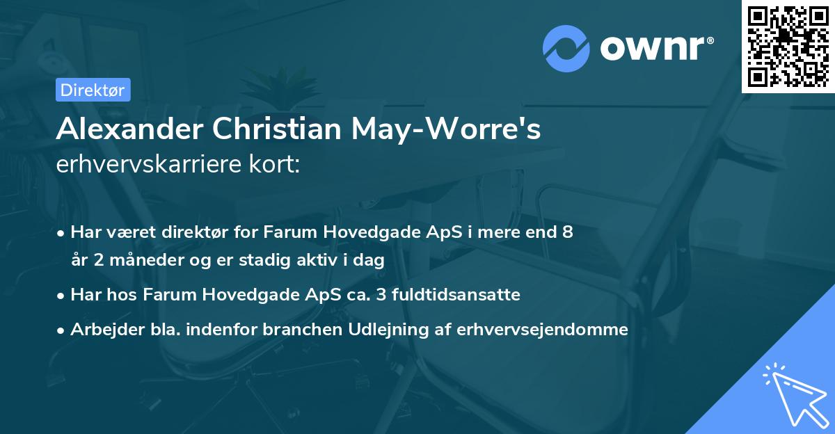 Alexander Christian May-Worre's erhvervskarriere kort