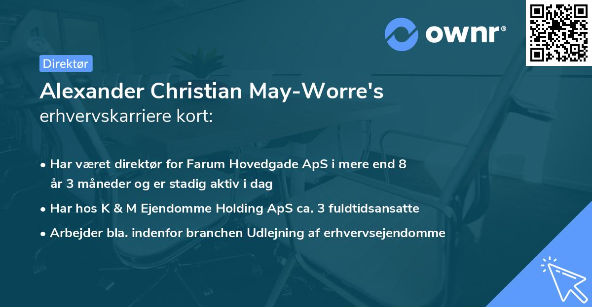 Alexander Christian May-Worre's erhvervskarriere kort