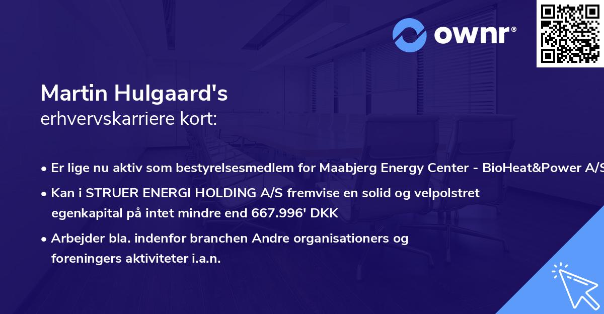 Martin Hulgaard's erhvervskarriere kort